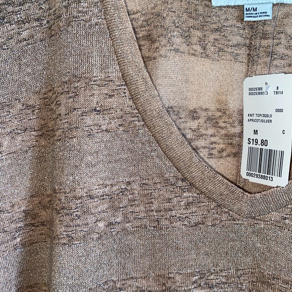 NWT Women’s Forever 21 sheer glittery V Neck top in Bronze size M - Picture 5 of 9
